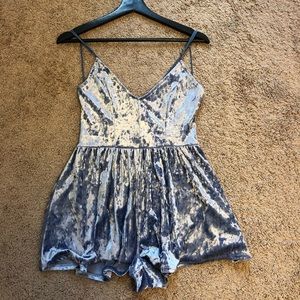 baby blue velvet romper by la hearts from pacsun